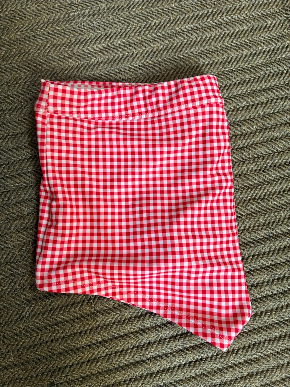 No Boundaries Red Gingham Swim bathing suit short bottoms small 4 6 S - Picture 4 of 5